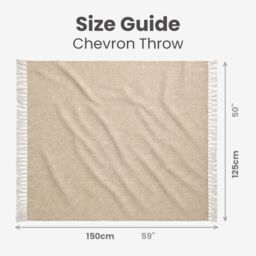 Allure Bath Fashions Chevron Herringbone Sofa Throw Blanket - 100% Cotton in Beige - Size: 150 cm x 200 cm - thumbnail 6