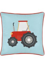Bedlam 'Farmyard Friends' Soft Touch Velvet Filled Cushion in Blue - Size: 43 cm x 43 cm - thumbnail 3