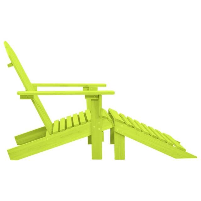 Berkfield Home Elegant Garden Adirondack Chair with Ottoman Solid Fir Wood Green in Bright Green - image 1