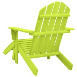Berkfield Home Elegant Garden Adirondack Chair with Ottoman Solid Fir Wood Green in Bright Green - thumbnail 4