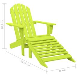 Berkfield Home Elegant Garden Adirondack Chair with Ottoman Solid Fir Wood Green in Bright Green - thumbnail 8