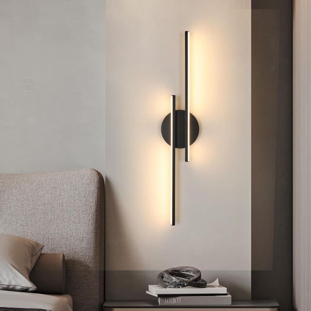 COMELY Indoor Wall Lights, 24W Modern Acrylic Wall Lights, Warm White in Black - image 1