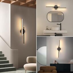 COMELY Indoor Wall Lights, 24W Modern Acrylic Wall Lights, Warm White in Black - thumbnail 5