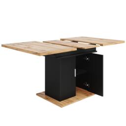BTM Extendable Dining Table Storage Shelves Kitchen Dining Table in Black - thumbnail 6