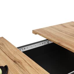 BTM Extendable Dining Table Storage Shelves Kitchen Dining Table in Black - thumbnail 9