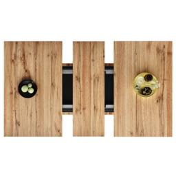 BTM Extendable Dining Table Storage Shelves Kitchen Dining Table in Black - thumbnail 7