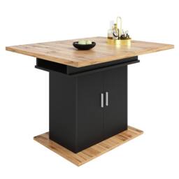 BTM Extendable Dining Table Storage Shelves Kitchen Dining Table in Black - thumbnail 8