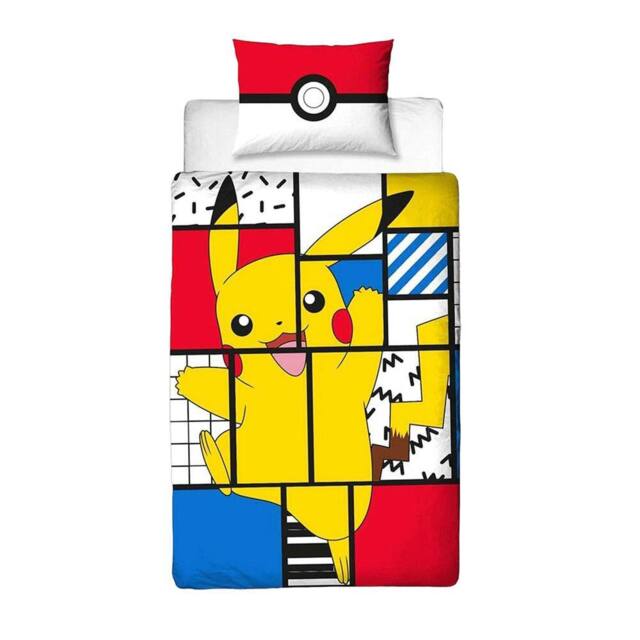 Pokemon Super Memphis Reversible Duvet Set - Size: Single - image 1