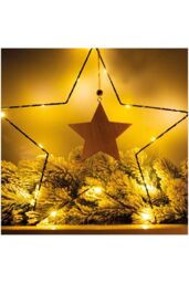 Netagon Battery Powered Metal Christmas Silhouette With LED String Lights in Black - thumbnail 3