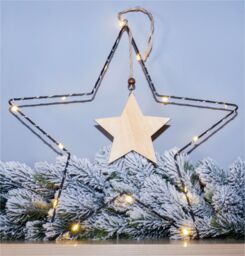 Netagon Battery Powered Metal Christmas Silhouette With LED String Lights in Black - thumbnail 6