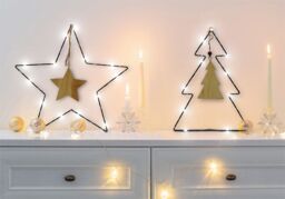 Netagon Battery Powered Metal Christmas Silhouette With LED String Lights in Black - thumbnail 5