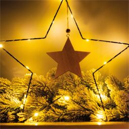 Netagon Battery Powered Metal Christmas Silhouette With LED String Lights in Black - thumbnail 4