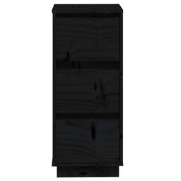 Berkfield Home Sideboards 2 pcs Black 32x34x75 cm Solid Wood Pine - Size: 32 x 34 x 75 cm - thumbnail 4