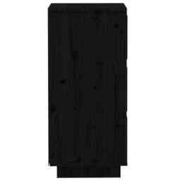 Berkfield Home Sideboards 2 pcs Black 32x34x75 cm Solid Wood Pine - Size: 32 x 34 x 75 cm - thumbnail 5