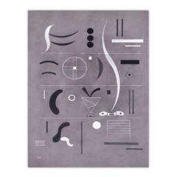 Artery8 Wassily Kandinsky Framed Wall Art Four Parts Abstract Watercolour in Grey - Size: A4 - thumbnail 3