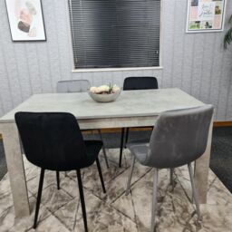KOSY KOALA Wooden Rectangle Dining Table Set With 4 Mix Velvet Chairs - Dining Room Furniture in Brown - thumbnail 1