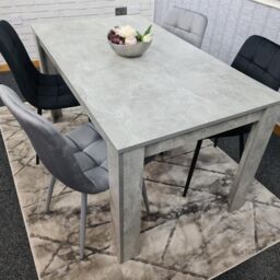 KOSY KOALA Wooden Rectangle Dining Table Set With 4 Mix Velvet Chairs - Dining Room Furniture in Brown - thumbnail 3