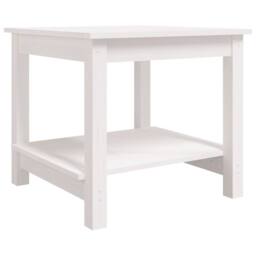Berkfield Home Coffee Table White 50x50x45 cm Solid Wood Pine - Size: 50 x 50 x 45 cm - thumbnail 1