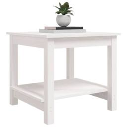 Berkfield Home Coffee Table White 50x50x45 cm Solid Wood Pine - Size: 50 x 50 x 45 cm - thumbnail 4
