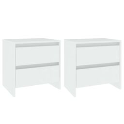 Berkfield Home Bedside Cabinets 2 pcs White 45x34.5x44.5 cm Engineered Wood - thumbnail 2