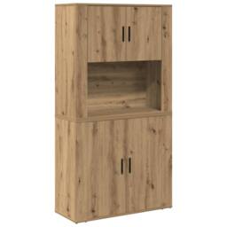 Berkfield Home Highboard Artisan Oak 80x33x150 cm Engineered Wood in Brown - Size: 80 x 33 x 150 cm - thumbnail 2