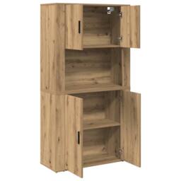 Berkfield Home Highboard Artisan Oak 80x33x150 cm Engineered Wood in Brown - Size: 80 x 33 x 150 cm - thumbnail 5