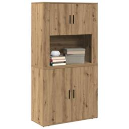 Berkfield Home Highboard Artisan Oak 80x33x150 cm Engineered Wood in Brown - Size: 80 x 33 x 150 cm - thumbnail 3