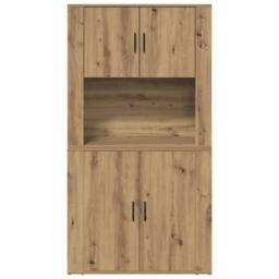 Berkfield Home Highboard Artisan Oak 80x33x150 cm Engineered Wood in Brown - Size: 80 x 33 x 150 cm - thumbnail 6