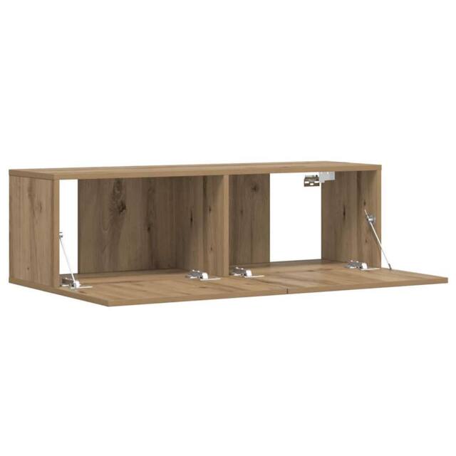 Berkfield Home Wall Mounted TV Cabinet Artisan Oak 100x30x30 cm Engineered Wood in Brown - Size: 100 x 30 x 30 cm - image 1