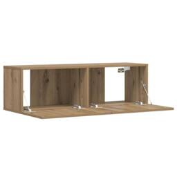 Berkfield Home Wall Mounted TV Cabinet Artisan Oak 100x30x30 cm Engineered Wood in Brown - Size: 100 x 30 x 30 cm - thumbnail 1