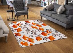 Benjamin Tate Design Flowers In Autumn Colours Rug in Natural - Size: Large - thumbnail 2
