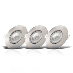 B.K.Licht 3 Pack Matt Nickel 3x4.9W LED Recessed Light in Metallics - thumbnail 1