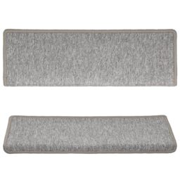 Berkfield Home Carpet Stair Treads 15 pcs 65x21x4 cm Light Grey - Size: Medium - thumbnail 4