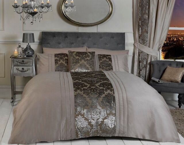 Rapport Home Imogen Polycotton Duvet Cover Set With Pillowcase in Beige - Size: Super King - image 1