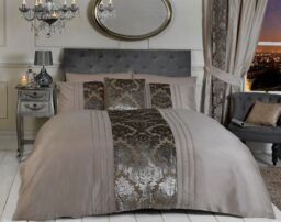 Rapport Home Imogen Polycotton Duvet Cover Set With Pillowcase in Beige - Size: Super King - thumbnail 1