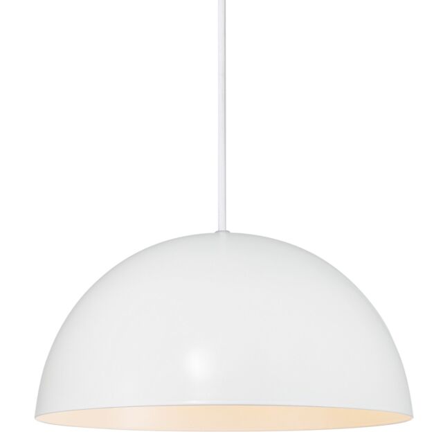 Nordlux Modern Indoor Pendant Light White Metal E27 Dome Shade - Mains Powered, IP20 - image 1