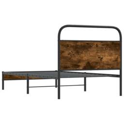 Berkfield Home Elegant Bed Frame Without Mattress 90x190 cm Smoked Oak Engineere in Brown - thumbnail 7