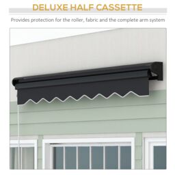OUTSUNNY Electric Awning with LED Light, Sun Canopies for Patio in Grey - thumbnail 5