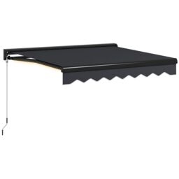 OUTSUNNY Electric Awning with LED Light, Sun Canopies for Patio in Grey - thumbnail 2