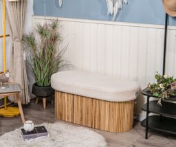 Nordlys Scandinavian Design Bench with Storage in White - thumbnail 3