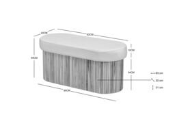 Nordlys Scandinavian Design Bench with Storage in White - thumbnail 5