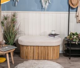 Nordlys Scandinavian Design Bench with Storage in White - thumbnail 2