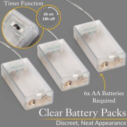 Christow Light Up Christmas Presents LED Parcels Battery Operated with Timer Set of 3 in Silver - thumbnail 6