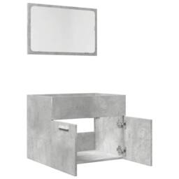 Berkfield Home 2 Piece Bathroom Furniture Set Concrete Grey Engineered Wood - thumbnail 5
