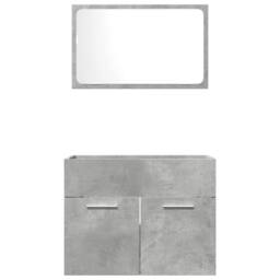 Berkfield Home 2 Piece Bathroom Furniture Set Concrete Grey Engineered Wood - thumbnail 4