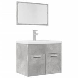 Berkfield Home 2 Piece Bathroom Furniture Set Concrete Grey Engineered Wood - thumbnail 1