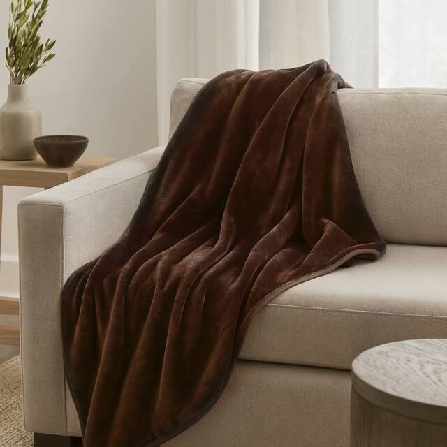 Voltico Faux Mink Throw - Chocolate, 150 × 200 cm in Chocolate - Size: 150 cm × 200 cm - image 1
