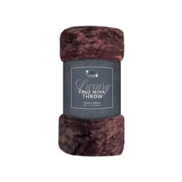 Voltico Faux Mink Throw - Chocolate, 150 × 200 cm in Chocolate - Size: 150 cm × 200 cm - thumbnail 3