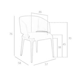 Angel Cerda Dark Mink Leatherette Dining Chair with Armrests in Grey - thumbnail 7