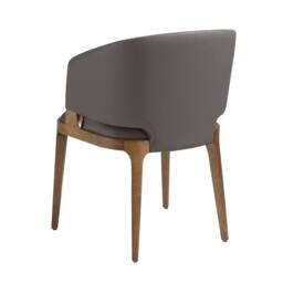 Angel Cerda Dark Mink Leatherette Dining Chair with Armrests in Grey - thumbnail 6